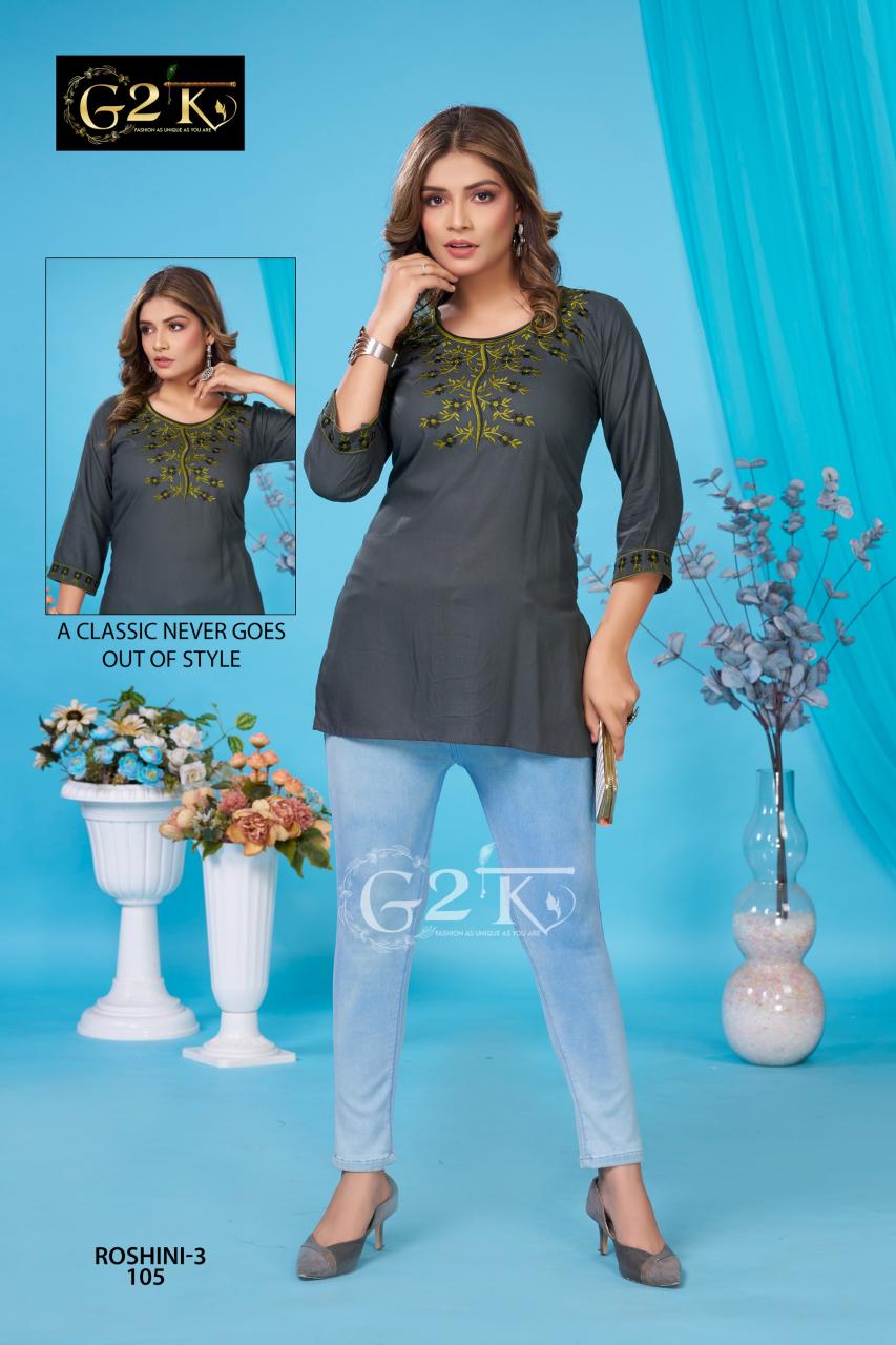 G2K Roshini vol 3 catalog kurti tops online shopping india