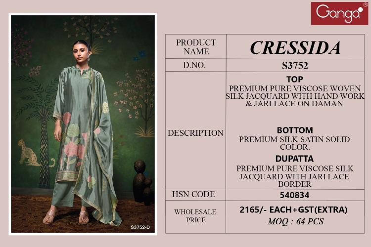 Ganga Cressida 3752 catalog salwar kameez wholesale manufacturers in mumbai
