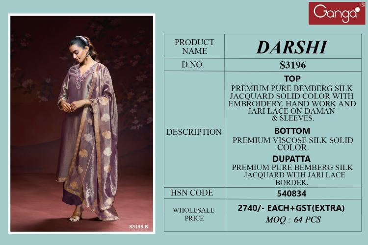 Ganga Darshi 3196 catalog salwar kameez wholesale manufacturers in mumbai