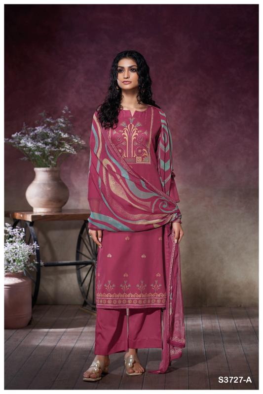 Ganga Jihana 3727 catalog unstitched salwar kameez wholesale pakistan
