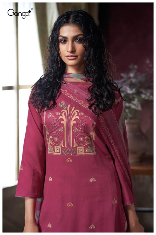 Ganga Jihana 3727 catalog unstitched salwar kameez wholesale pakistan