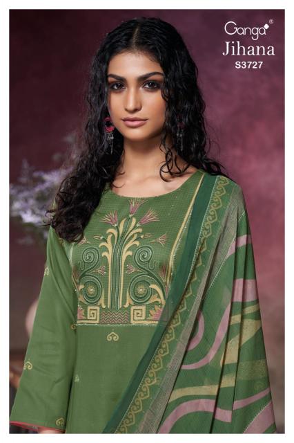 Ganga Jihana 3727 catalog unstitched salwar kameez wholesale pakistan