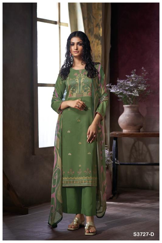 Ganga Jihana 3727 catalog unstitched salwar kameez wholesale pakistan