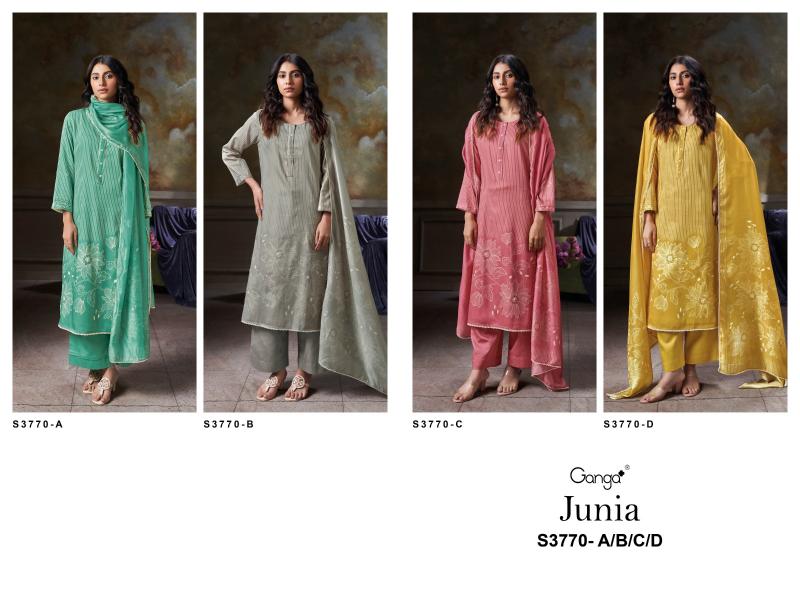 Ganga Junia 3770 catalog salwar kameez surat wholesale