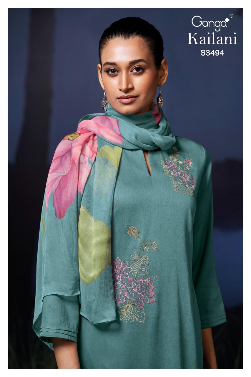 Ganga Kailani 3494 catalog salwar kameez pakistani wholesale