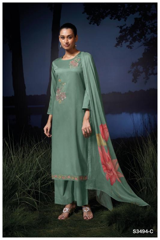 Ganga Kailani 3494 catalog salwar kameez pakistani wholesale