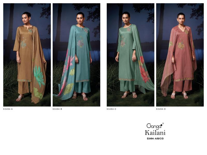 Ganga Kailani 3494 catalog salwar kameez pakistani wholesale