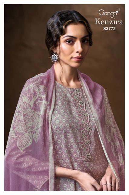 Ganga Kenzira 3772 catalog unstitched salwar kameez wholesale pakistan