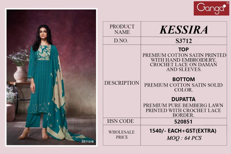 Ganga Kessira 3712 catalog salwar kameez wholesaler forms