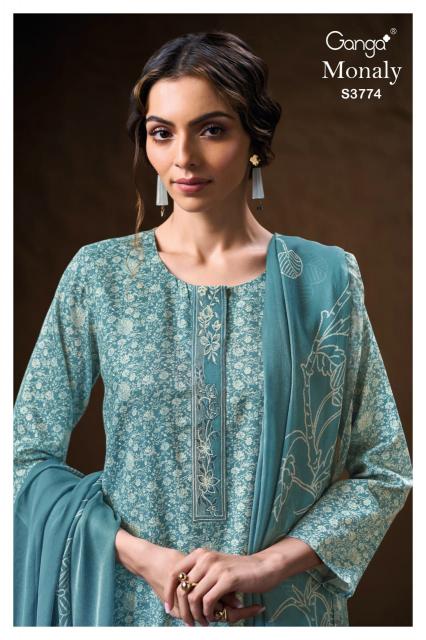 Ganga Monaly 3774 catalog unstitched salwar kameez wholesalers in india