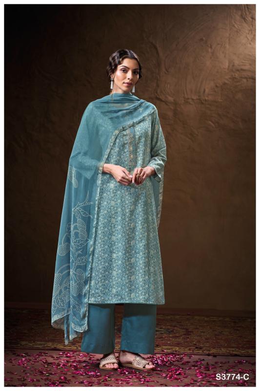Ganga Monaly 3774 catalog unstitched salwar kameez wholesalers in india