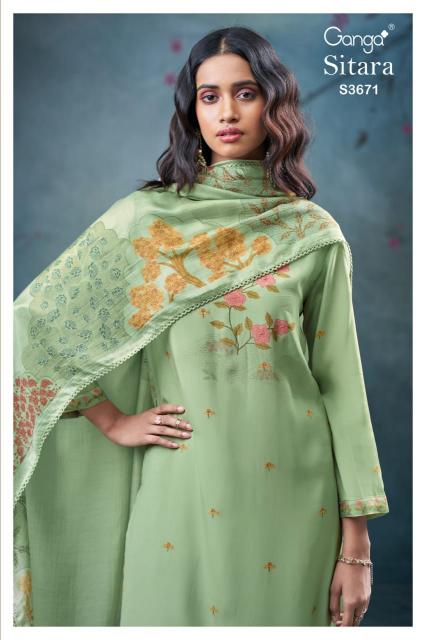Ganga Sitara 3671 catalog wholesale daily wear salwar kameez 