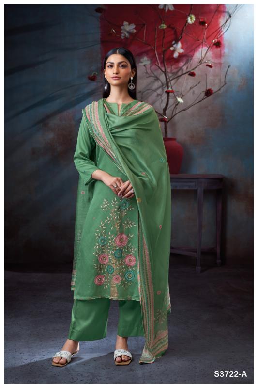 Ganga Swaalina 3722 catalog unstitched salwar kameez wholesale market in delhi