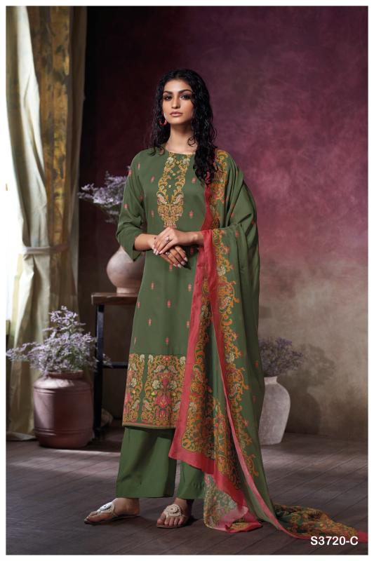 Ganga Tamsin 3720 catalog unstitched salwar kameez wholesale pakistan