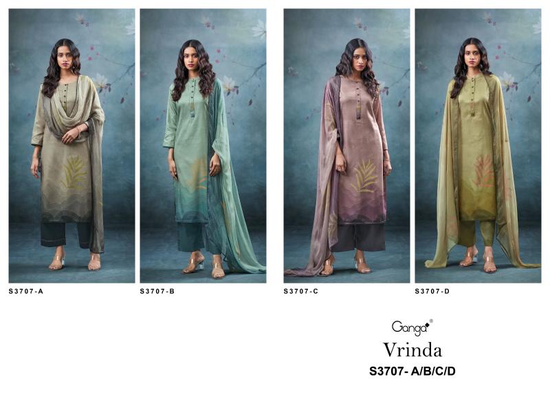 Ganga Vrinda 3707 catalog unstitched salwar kameez wholesalers uk