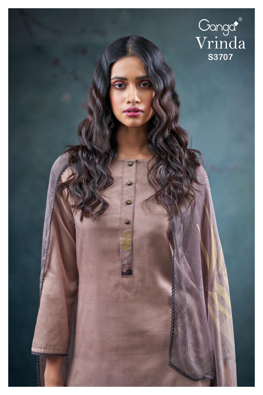 Ganga Vrinda 3707 catalog unstitched salwar kameez wholesalers uk