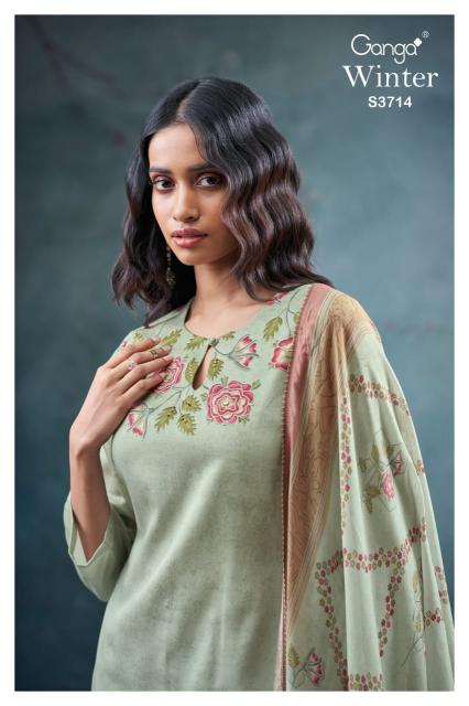 Ganga winter 3714 catalog salwar kameez india wholesale