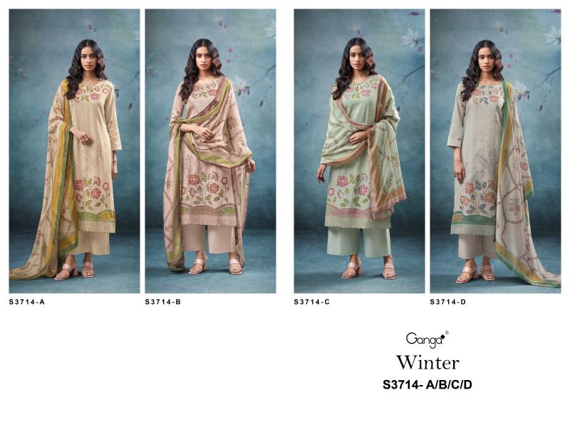 Ganga winter 3714 catalog salwar kameez india wholesale