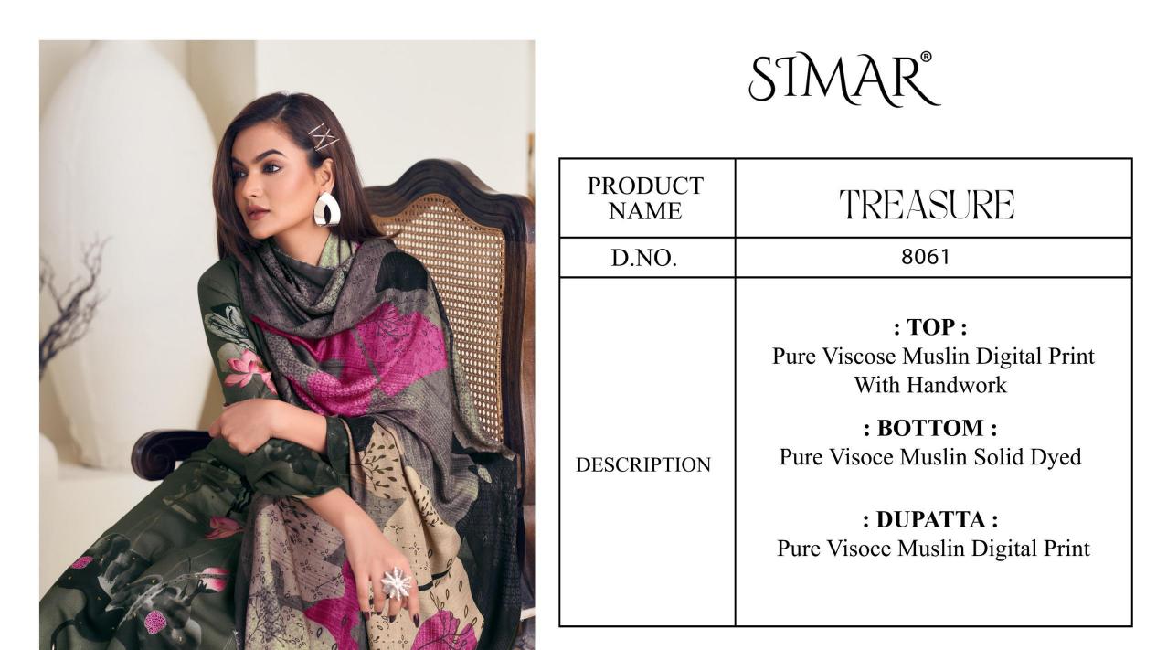 Glossy Simar Treasure Muslin catalog wholesale market for salwar kameez in delhi
