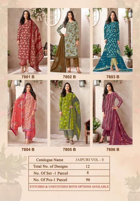 Kala Jaipuri Vol-8 – Dress Material - Wholesale Catalog