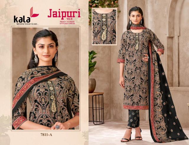 Kala Jaipuri Vol-8 – Kurti Pant With Dupatta - Wholesale Catalog
