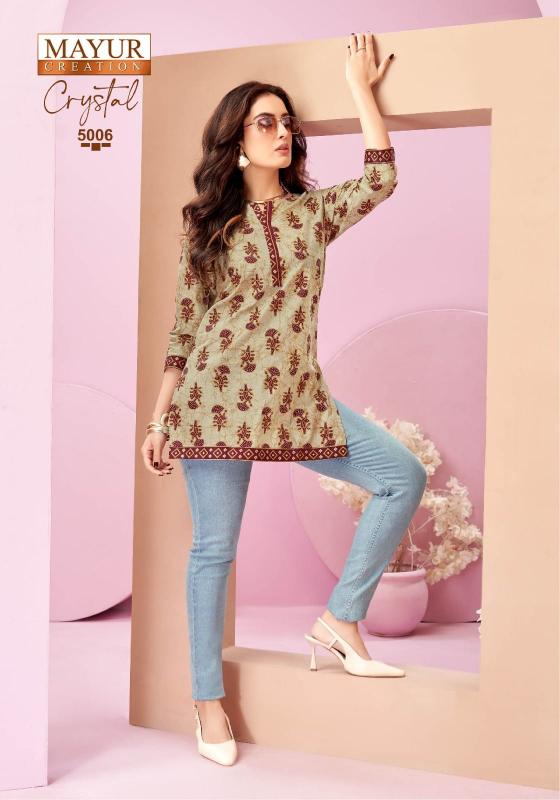 Mayur Crystal Vol 5 catalog indian party wear short kurtis