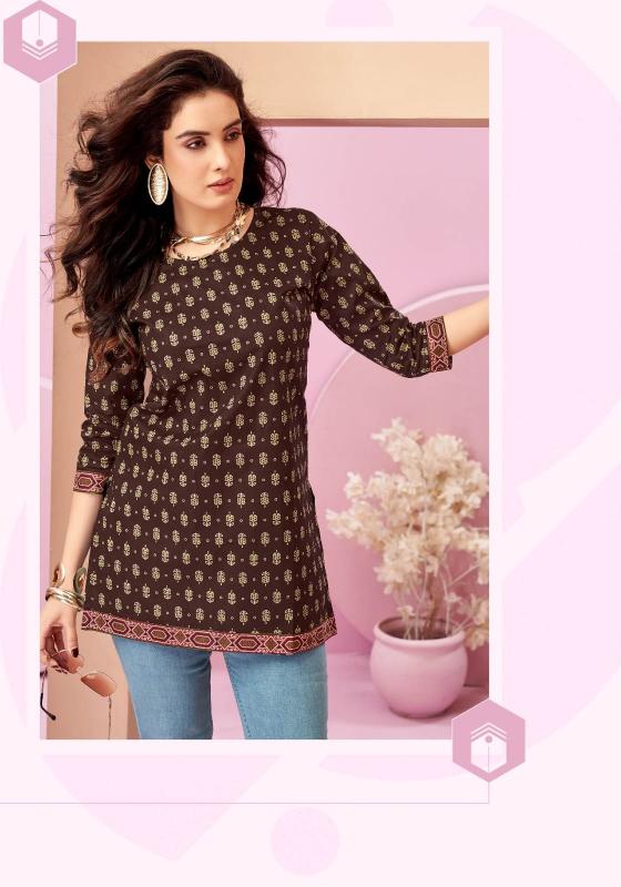 Mayur Crystal Vol 5 catalog indian party wear short kurtis