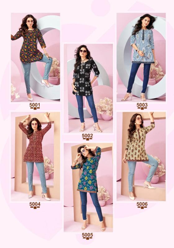 Mayur Crystal Vol 5 catalog indian party wear short kurtis