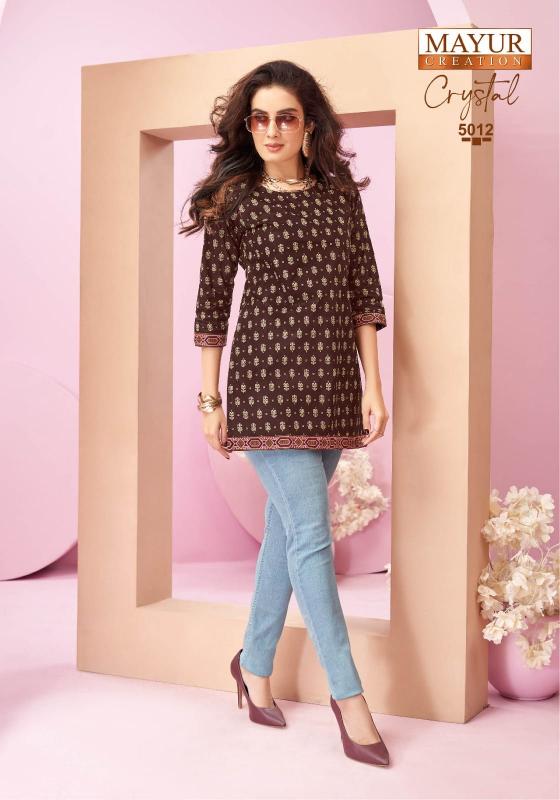 Mayur Crystal Vol 5 catalog indian party wear short kurtis