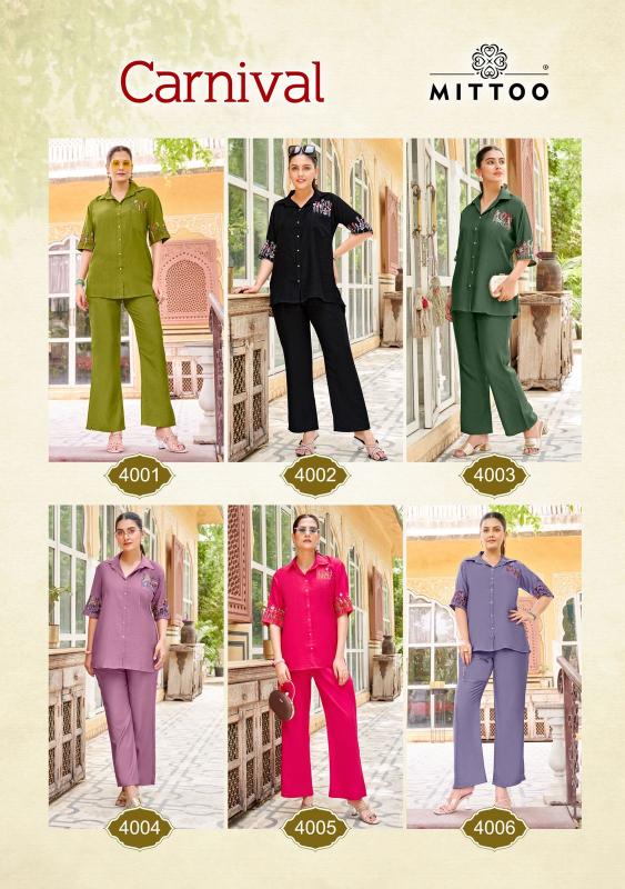 Mittoo Carnival catalog co ord set wholesale