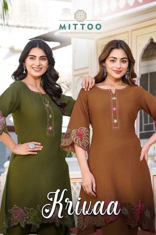 Mittoo Krivaa catalog Viscose modest co ord sets pakistan