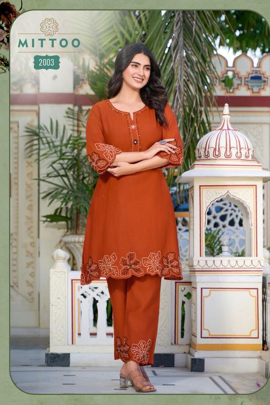 Mittoo Krivaa catalog Viscose modest co ord sets pakistan