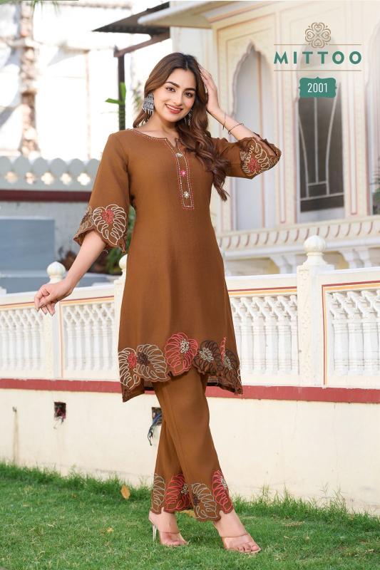 Mittoo Krivaa catalog Viscose modest co ord sets pakistan