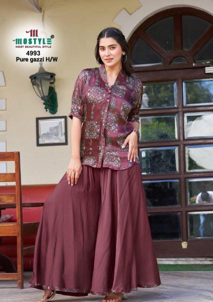 Mostyle 4993 catalog indian skirt with kurti top designs