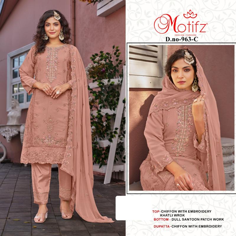 Motifz 963 catalog wholesale pakistani suits 