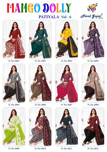 Ng Mango Dolly Patiyala Vol-6 – Dress material - Wholesale Catalog