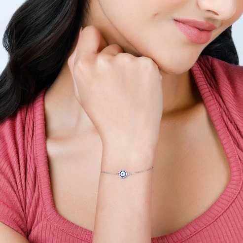 Nitya Silver Evil Eye Bracelet