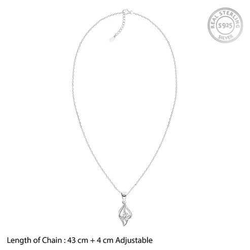 Nitya Silver Falling Dew Pendant With Link Chain