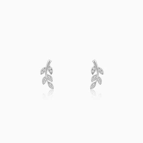 Nitya Silver Leaf Earrings