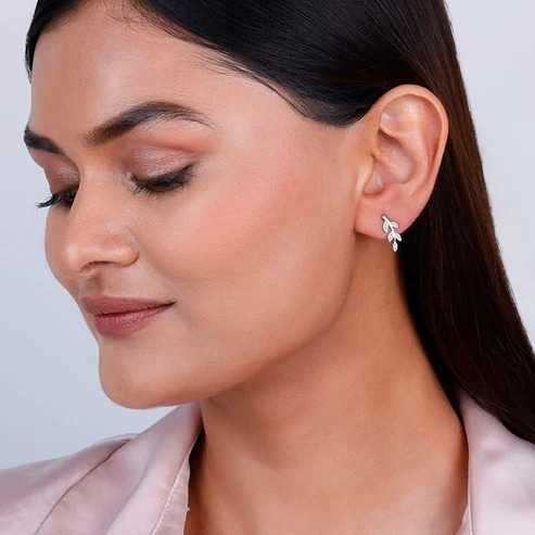 Nitya Silver Leaf Earrings