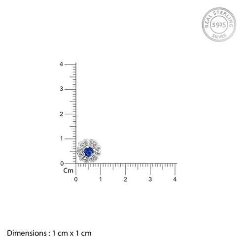 Nitya Silver Royal Blue Bloom Studs