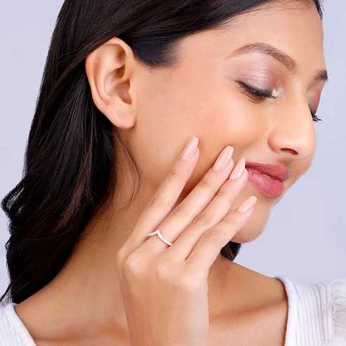 Nitya Silver Solid Shine Vanki Ring