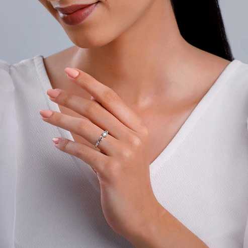 Nitya Silver Zircon Beachy Waves Ring 