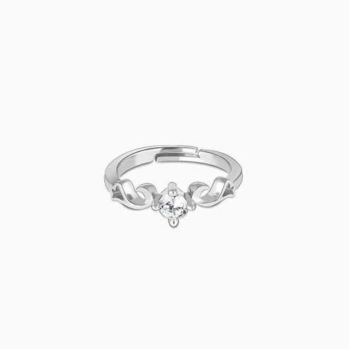 Nitya Silver Zircon Beachy Waves Ring 