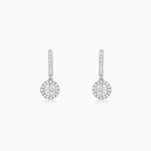 Nitya Silver Zircon Drizzle Drop Earrings