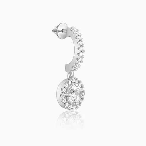 Nitya Silver Zircon Drizzle Drop Earrings