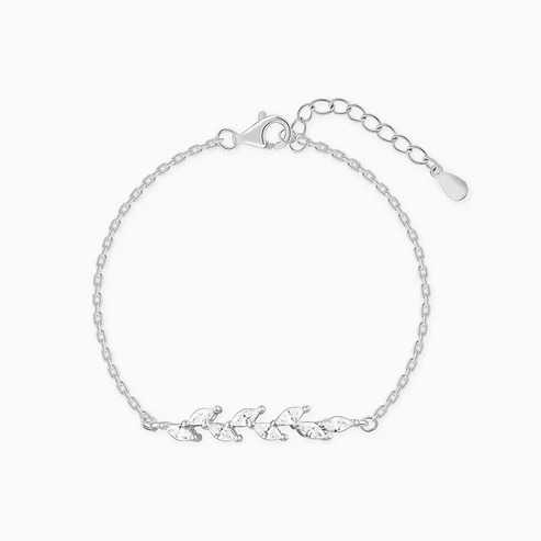 Nitya Silver Zircon Ferns Bracelet