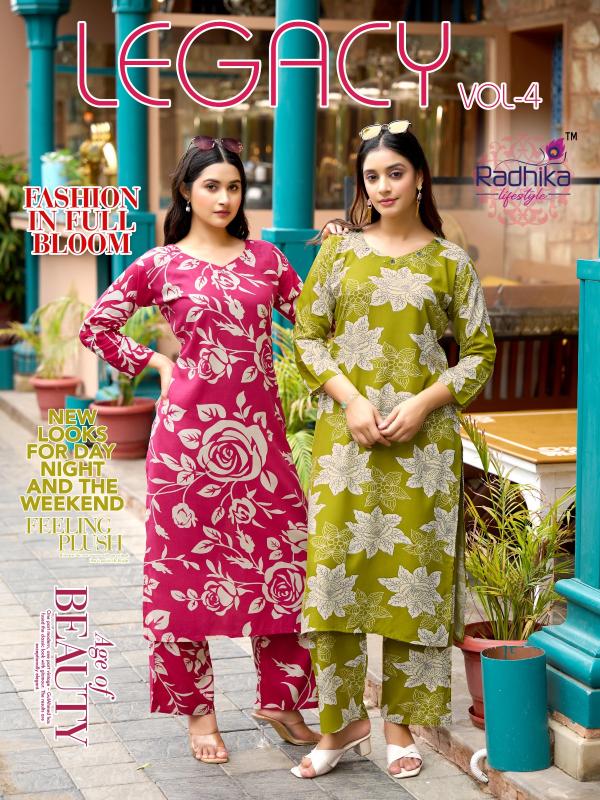 Radhika Lifestyle Legacy vol 4 catalog western cord sets for women