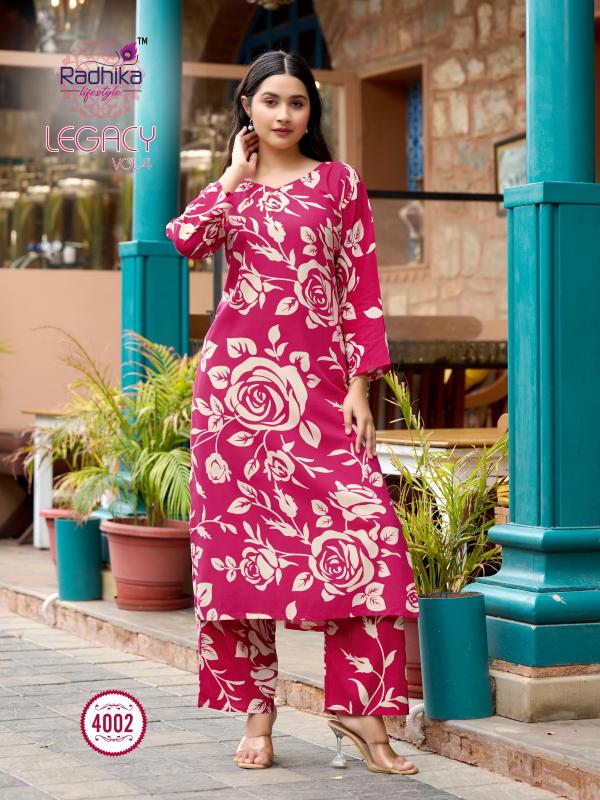 Radhika Lifestyle Legacy vol 4 catalog western cord sets for women