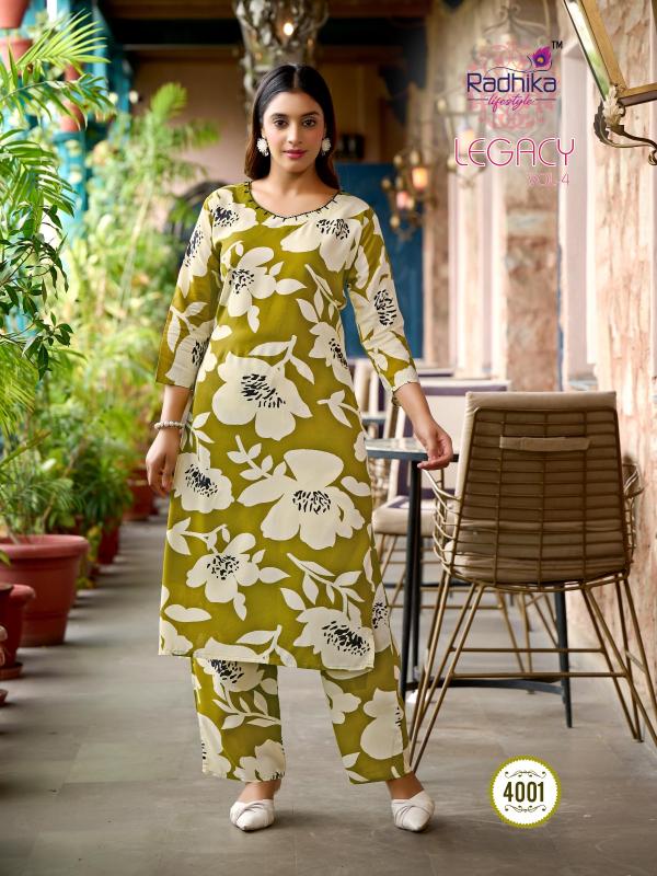 Radhika Lifestyle Legacy vol 4 catalog western cord sets for women